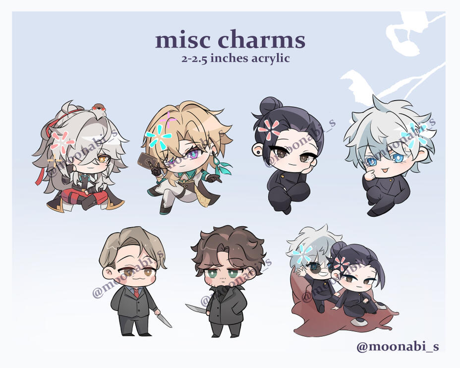 HSR, Satosugu, Hannigram Charms (2-2.5 Inches Acrylic)
