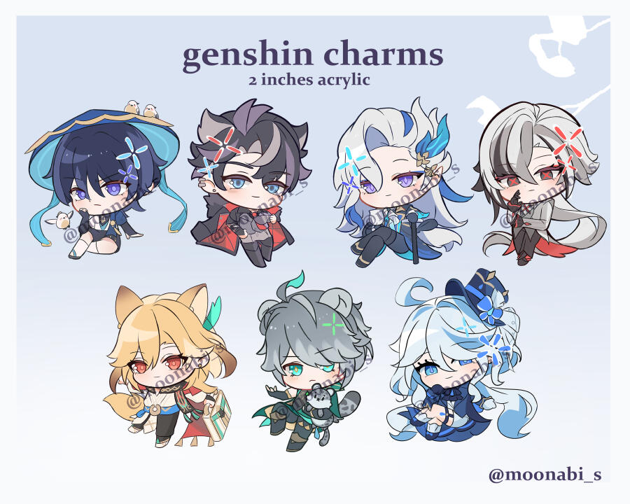 Genshin charms (2 inches acrylic)